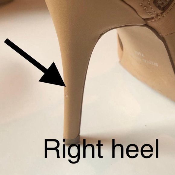 Nine West, Size 7.5M, Women's, Leather Upper, Open Toe Heels, Tan - Picture 7 of 9